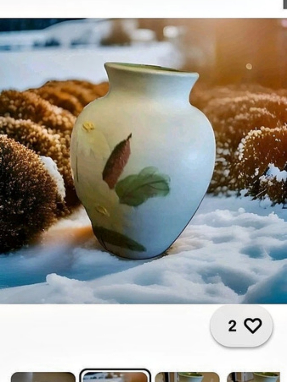 Floral White & Green Decorative Vase